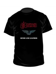 Saxon T-Shirt Denim And Leather