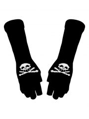 Fingerlose Stulpenhandschuhe Skull schwarz