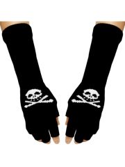Fingerlose Stulpenhandschuhe Skull schwarz