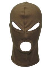 Sturmhaube dünn 3 Loch coyote tan