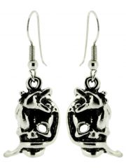 Ohrring Totenkopf mit Schlange klein
