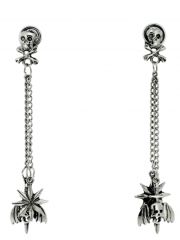 Ohrring geflügelter Totenkopf mit Schwert