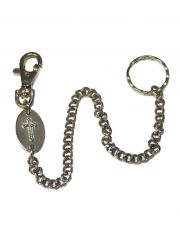 Schlüsselanhänger Kreuz mit Kette geprägt