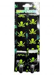 Hosenträger Totenkopf mit Schwert gelb