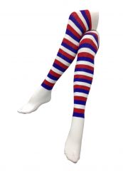 Overknees rot weiß blau Streifen