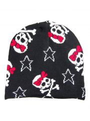 Winterset Totenköpfe mit Sternen Schal Beanie Handschuhe