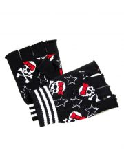 Winterset Totenköpfe mit Sternen Schal Beanie Handschuhe