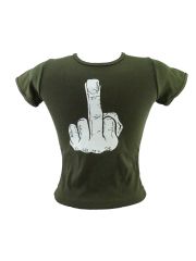 Kinder T-Shirt Stinkefinger oliv