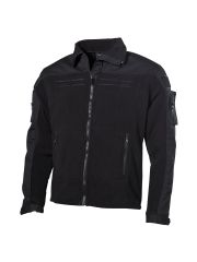 Fleece Jacke schwarz mit Rip Stop Besatz