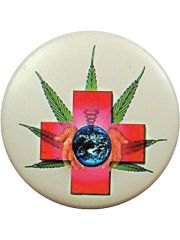 Button Hanf und Kreuz