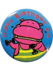 Button Hippo Birthday
