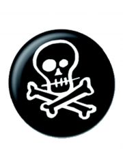 2 Button Totenkopf und Knochen