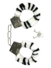 Handschellen mit Fell Tiger schwarz weiß