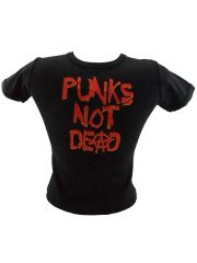 Kinder T-Shirt Punks not dead schwarz rot