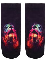 Sneaker Socken bedruckt Löwe bunt