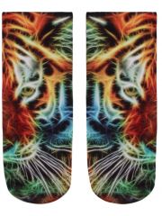 Sneaker Socken bedruckt Tiger bunt