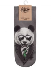Sneaker Socken bedruckt Panda in Black