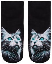Sneaker Socken bedruckt Katze schwarz weiß