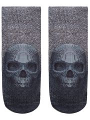 Sneaker Socken bedruckt Skull schwarz weiß