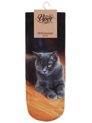Sneaker Socken bedruckt schwarze Katze