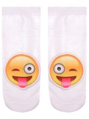 Sneaker Socken bedruckt Emoji smile