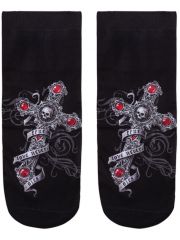 Sneaker Socken bedruckt Kreuz