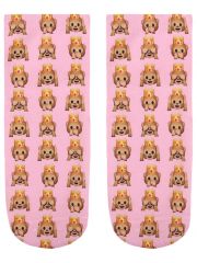 Sneaker Socken bedruckt Emoji pink