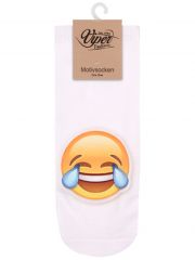 Sneaker Socken bedruckt Emoji lachend