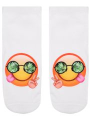 Sneaker Socken bedruckt Emoji Reggae