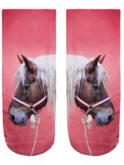 Sneaker Socken bedruckt Pferdekopf