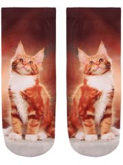Sneaker Socken bedruckt Katze