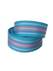 Textil Gürtel blau pink und weiß