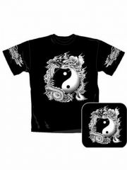 T-Shirt Yin Yang mit Drachen