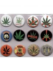 Button Set klein Marijuana