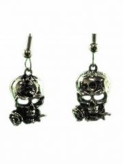 Ohrring Totenkopf mit Rose