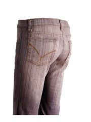Damen Jeans Hose hellbraun beige gestreift
