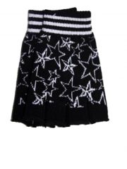 Fingerlose Handschuhe Sterne schwarz weiß