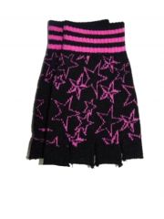 Fingerlose Handschuhe Sterne schwarz pink