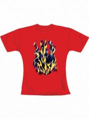 Girl T-Shirt Flammen rot