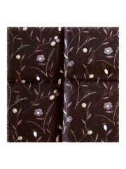 Polyester Tuch braun Blumen
