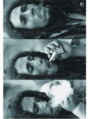 Bob Marley Poster Fahne Smoking