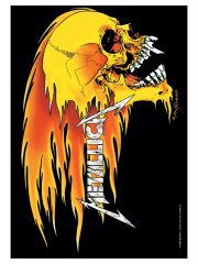 Metallica Poster Fahne Skull & Flames