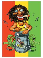 Rastaman Trommler Posterfahne