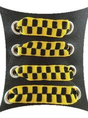 Schnürsenkel schwarz gelb kariert schmal