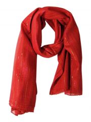 Lurex Tuch rot und multicolor