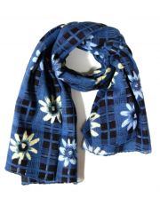 Tuch Blumenmuster blau