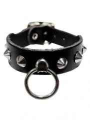 Leder Armband Spitznieten 1 reihig mit Ring