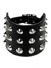 Leder Armband Spitznieten 3 reihig