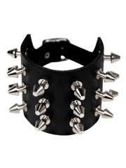 Leder Armband mit Killernieten 3 reihig