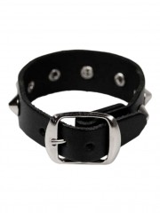 Leder Armband schwarz mit Spitznieten